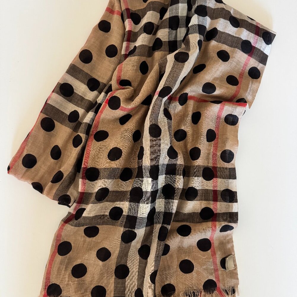 Authentic Burberry Polka Dot Scarf